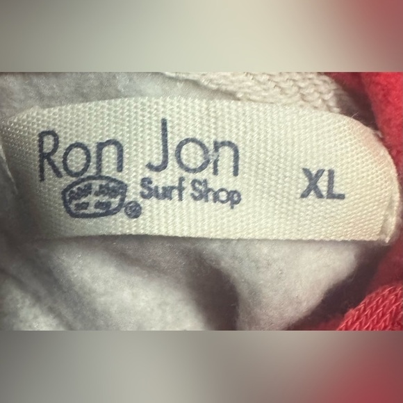 RON JON SURF SHOP NWT Fort Myers Red Pink Gray Hoodie Logo Tassel NEW XL Beach - Picture 8 of 10